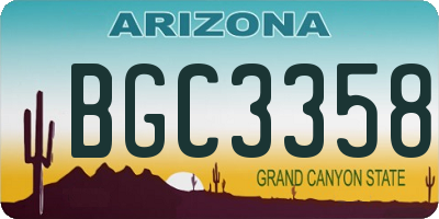 AZ license plate BGC3358