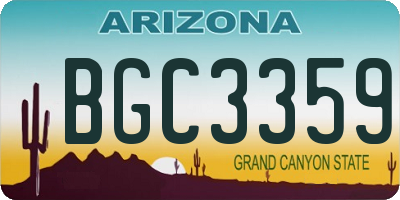 AZ license plate BGC3359