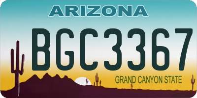 AZ license plate BGC3367