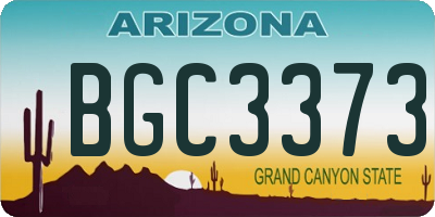 AZ license plate BGC3373