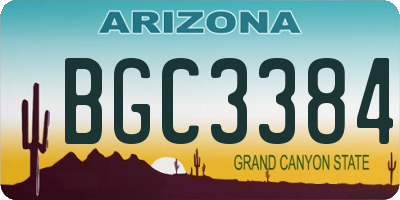 AZ license plate BGC3384