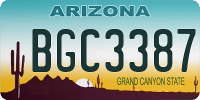 AZ license plate BGC3387