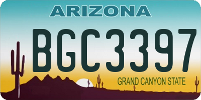 AZ license plate BGC3397