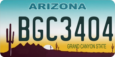 AZ license plate BGC3404