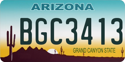 AZ license plate BGC3413