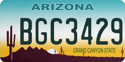 AZ license plate BGC3429