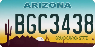 AZ license plate BGC3438