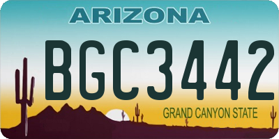 AZ license plate BGC3442