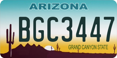AZ license plate BGC3447