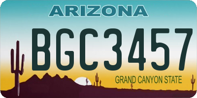 AZ license plate BGC3457