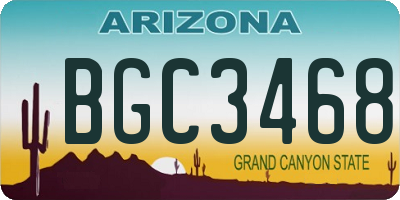 AZ license plate BGC3468