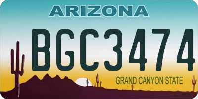 AZ license plate BGC3474
