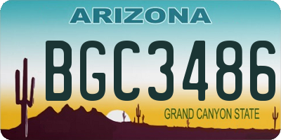 AZ license plate BGC3486