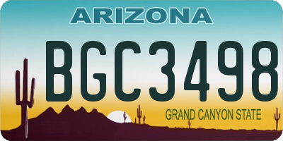 AZ license plate BGC3498