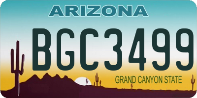 AZ license plate BGC3499
