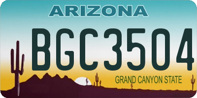 AZ license plate BGC3504