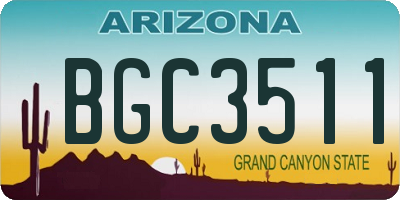 AZ license plate BGC3511
