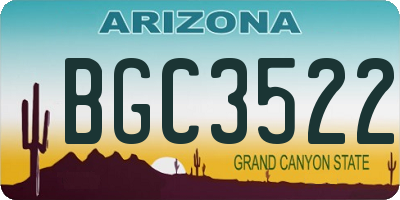 AZ license plate BGC3522