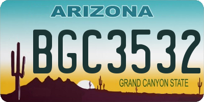 AZ license plate BGC3532