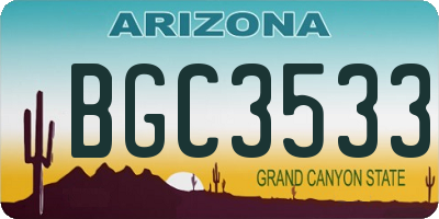 AZ license plate BGC3533