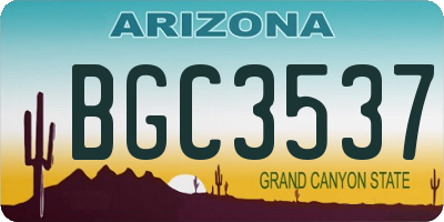 AZ license plate BGC3537