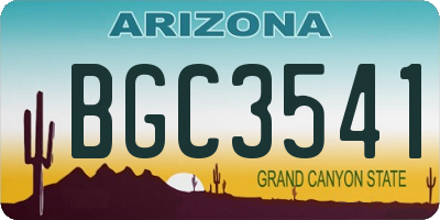 AZ license plate BGC3541
