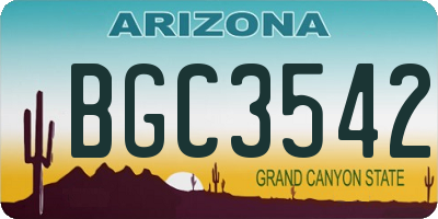 AZ license plate BGC3542