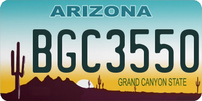 AZ license plate BGC3550