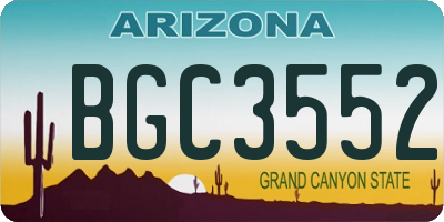 AZ license plate BGC3552