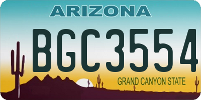 AZ license plate BGC3554