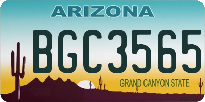 AZ license plate BGC3565