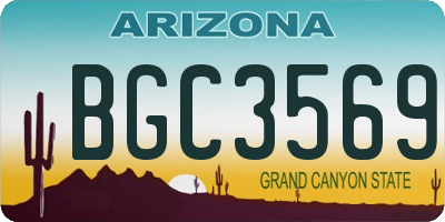 AZ license plate BGC3569