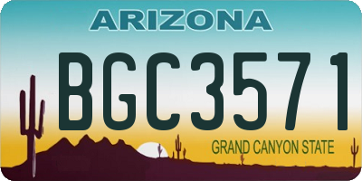 AZ license plate BGC3571
