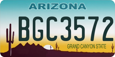 AZ license plate BGC3572