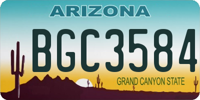 AZ license plate BGC3584