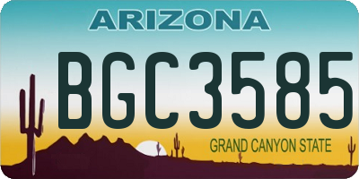 AZ license plate BGC3585