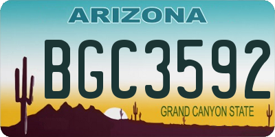 AZ license plate BGC3592