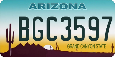 AZ license plate BGC3597