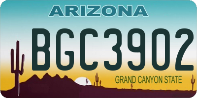 AZ license plate BGC3902