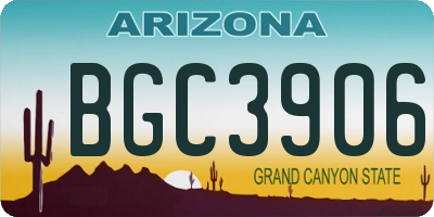 AZ license plate BGC3906
