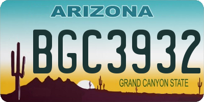 AZ license plate BGC3932
