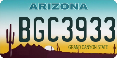 AZ license plate BGC3933