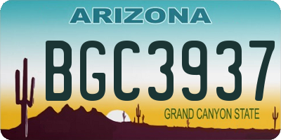 AZ license plate BGC3937