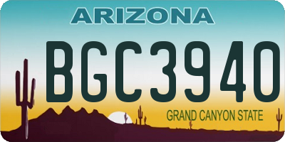 AZ license plate BGC3940
