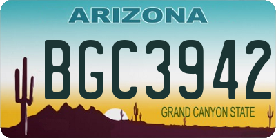 AZ license plate BGC3942