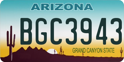 AZ license plate BGC3943