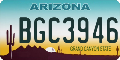 AZ license plate BGC3946