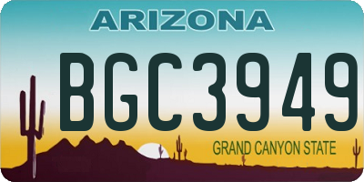 AZ license plate BGC3949