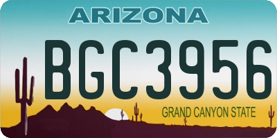 AZ license plate BGC3956