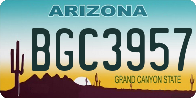 AZ license plate BGC3957